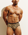 Reputation Sunga 02 Signature Cut Men's Swim Brief – Light Brown Leopard