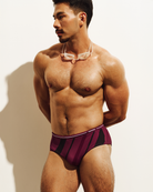 Reputation Sunga 02 Purple Vector — men's sunga brief on-model close-up detail
