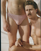 Sean & Val Racer Brief Paloma — men's swim brief worn in group lifestyle shot