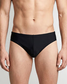 Sean & Val Racer Brief Black — men's quick-dry swim brief, product flat lay