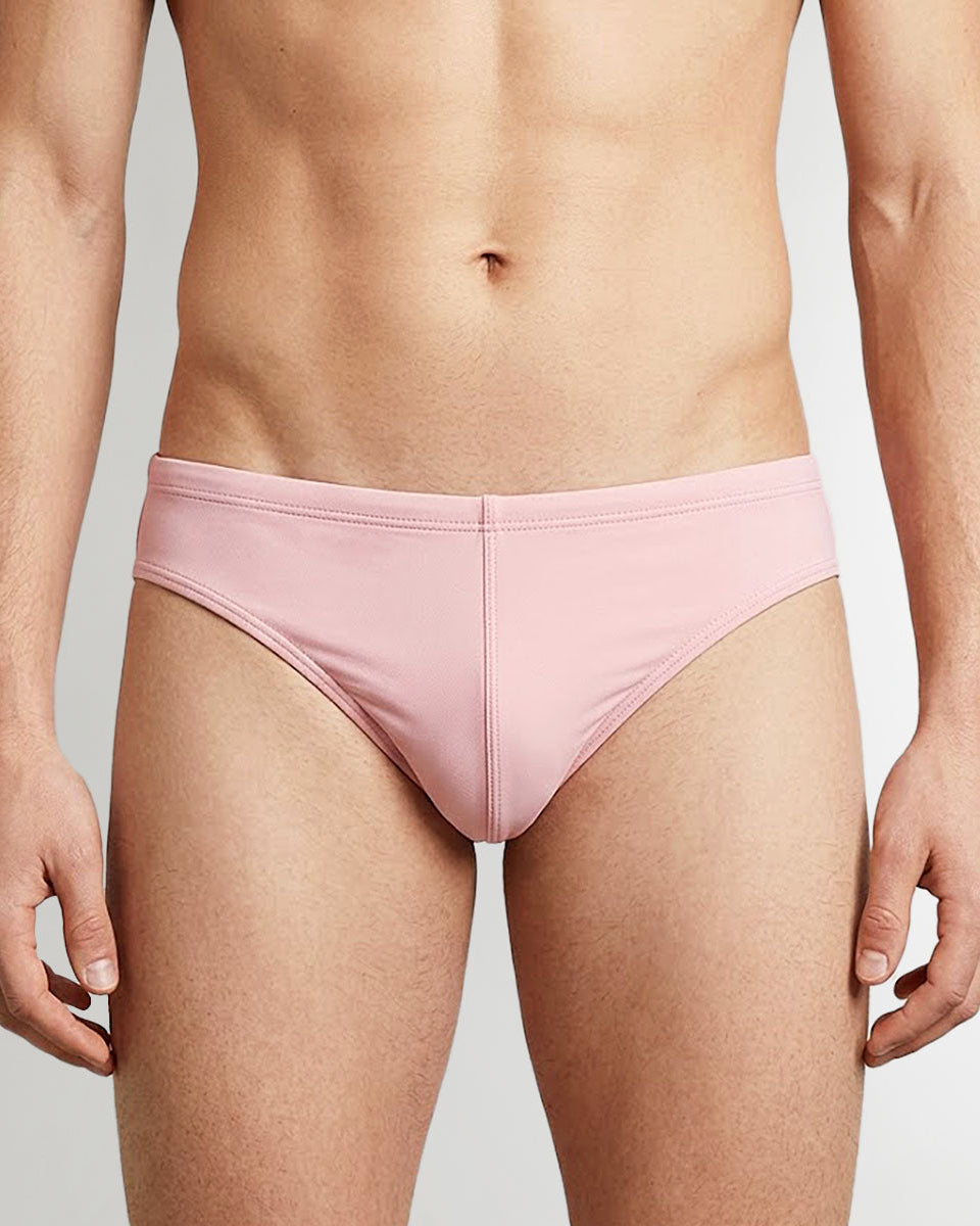 Sean & Val Racer Brief Paloma — men's swim brief, model full body front view