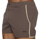 Parke & Ronen Angeleno Swim Trunk Espresso - men's low-rise swim trunk, side view