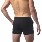 Parke & Ronen Angeleno Swim Trunk Black - men's low-rise swim trunk, back view