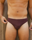 Sean & Val Ribbed Racer Brief Palermo — men's swim brief, model side view