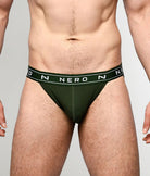 Nero New York Sports Brief Verdanturf — men's bamboo-cotton athletic brief with contoured pouch, front view