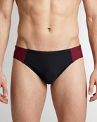 Sean & Val Sports Brief Black/Palermo — men's swim brief, model full body shot