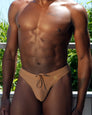 Helio Siren Cheeky Swim Thong Terra - men's swim thong nylon-spandex stretch, front view