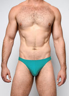 Nero New York Swim Thong Seafoam Teal - men's swim thong with unlined front and thong back, front view