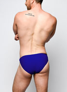 Nero New York Twin Chain Brief Cobalt Aura - men's twin chain swim brief with chrome chains and removable O-rings, back view