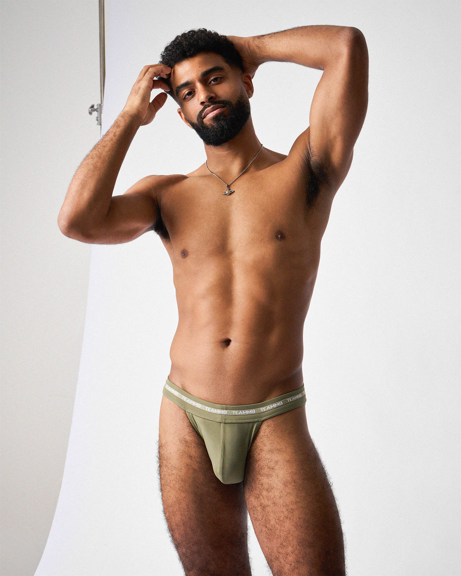 Teamm8 Ultra Sports Swim Brief Army - men's army swim brief at beach, lifestyle