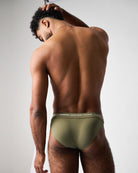 Teamm8 Ultra Sports Swim Brief Army - men's swim brief flat lay, product view