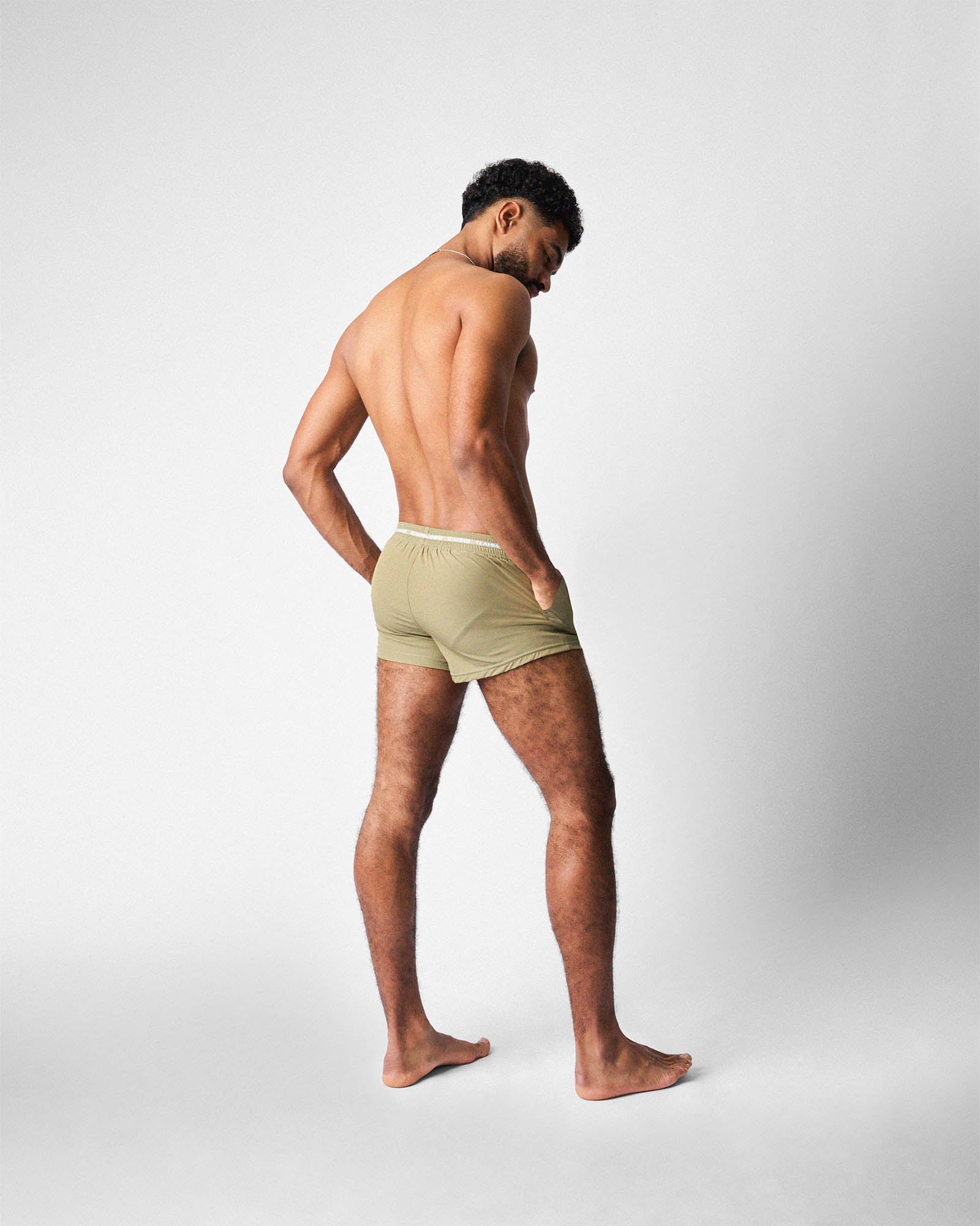 Teamm8 Ultra Sports Swim Short Army - men's pool-ready swim short, lifestyle shot