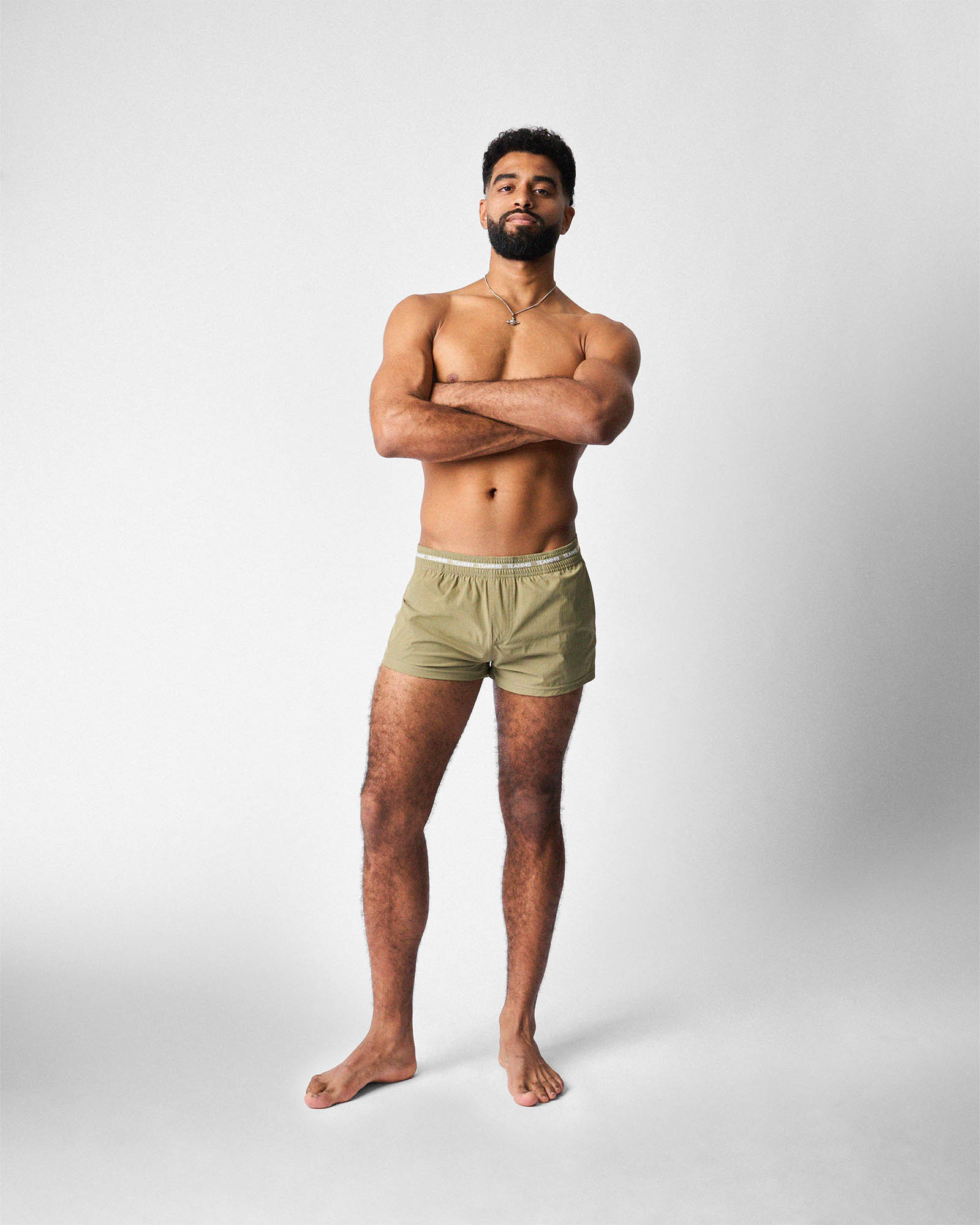 Teamm8 Ultra Sports Swim Short Army - flat elastic waistband with tie-cord, detail