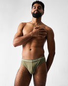 Teamm8 Ultra Swim Brief Army - men's lined pouch swim brief, detail view