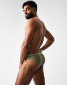 Teamm8 Ultra Swim Brief Army - men's army swim brief at beach, lifestyle