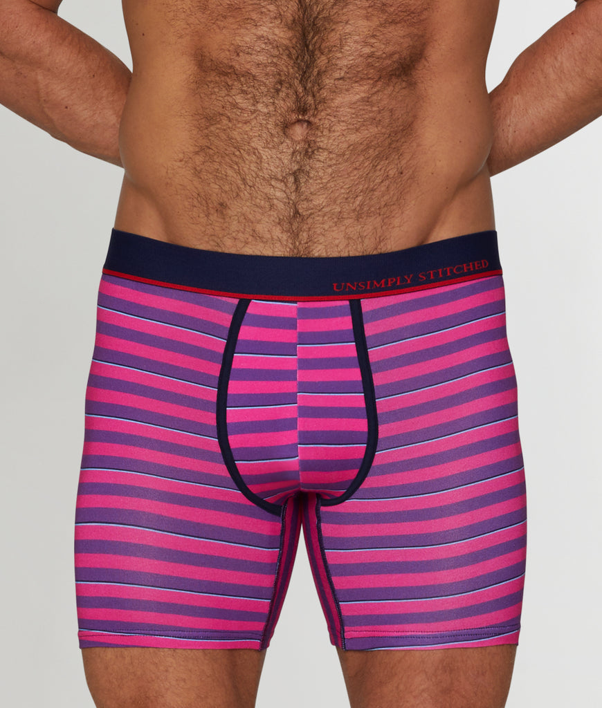Unsimply Stitched Safety Stripe Boxer Brief Unsimply Stitched Safety Stripe Boxer Brief Pink-purple