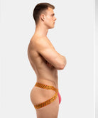 Rounderbum O My God Lift Jockstrap OMG Pink - men's push-up lifting jockstrap with open back, back view