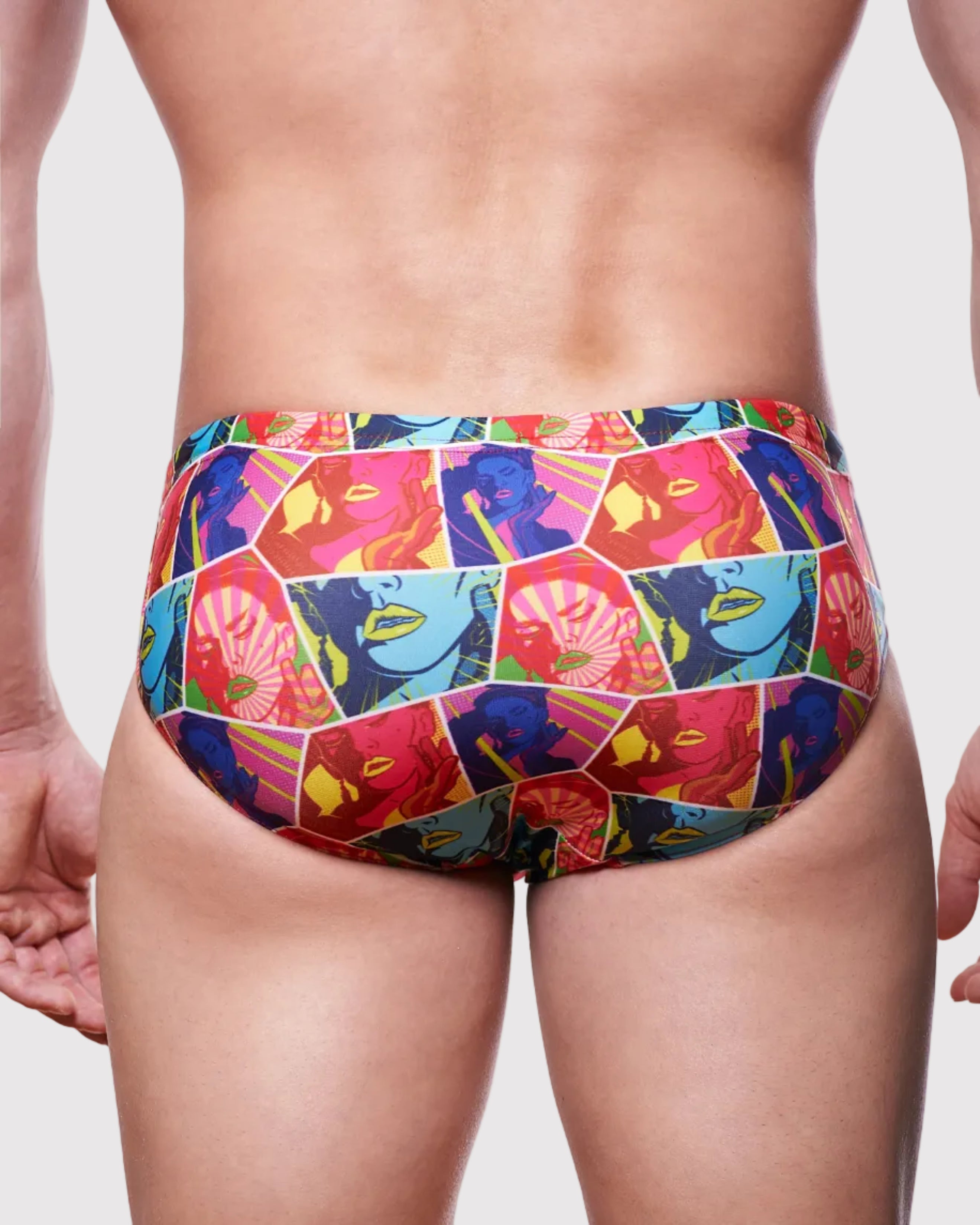 Wayne Colorpop Speedo Multicolor - men's swim brief vibrant colors, full body