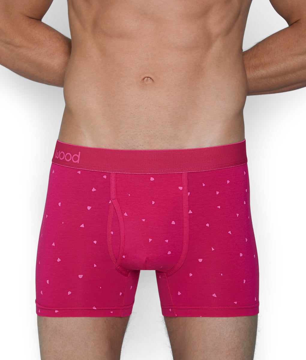 Wood Boxer Brief with Fly Pink-fling