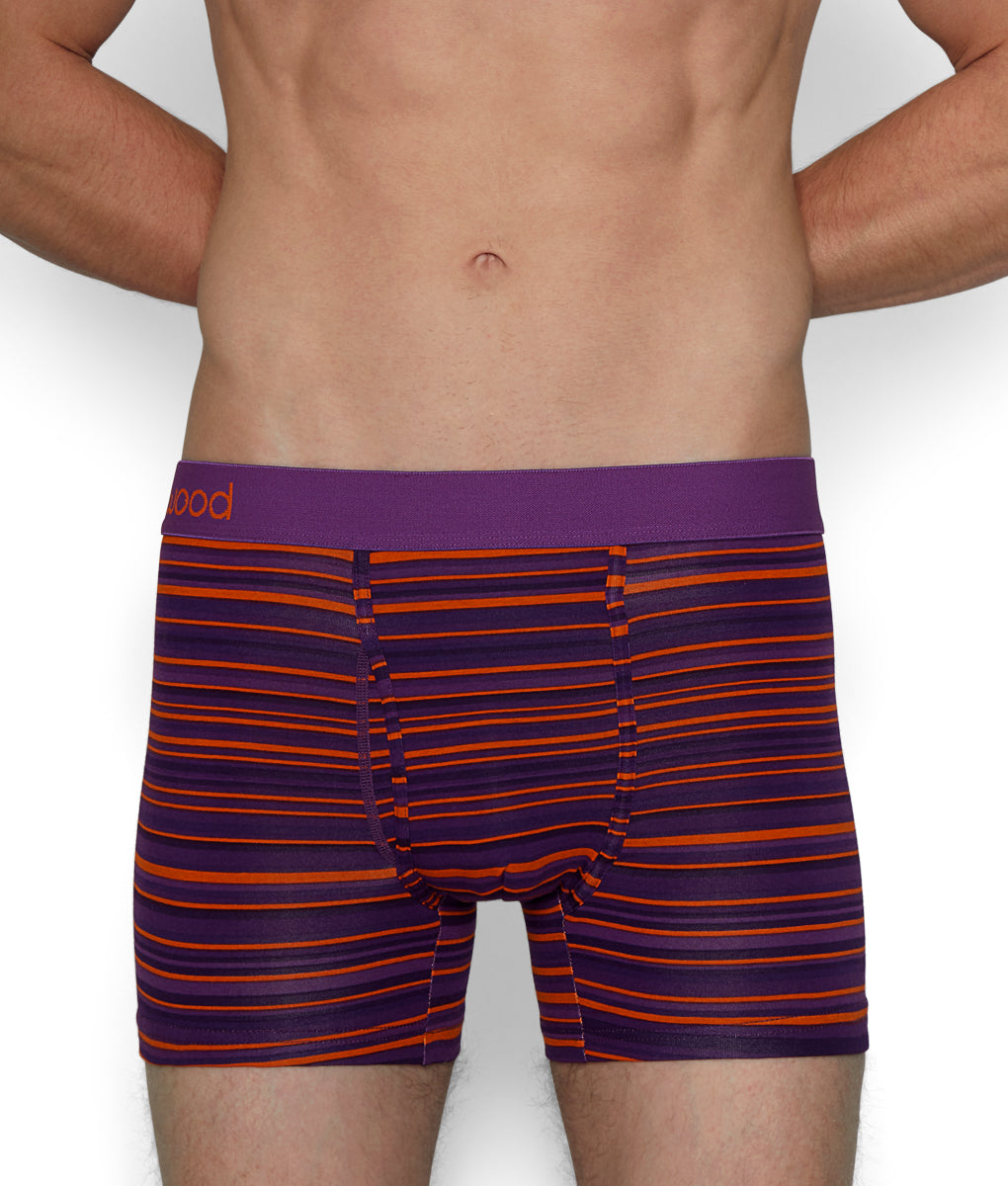 Wood Boxer Brief with Fly Purple-stripe
