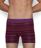 Wood Boxer Brief with Fly Purple-stripe