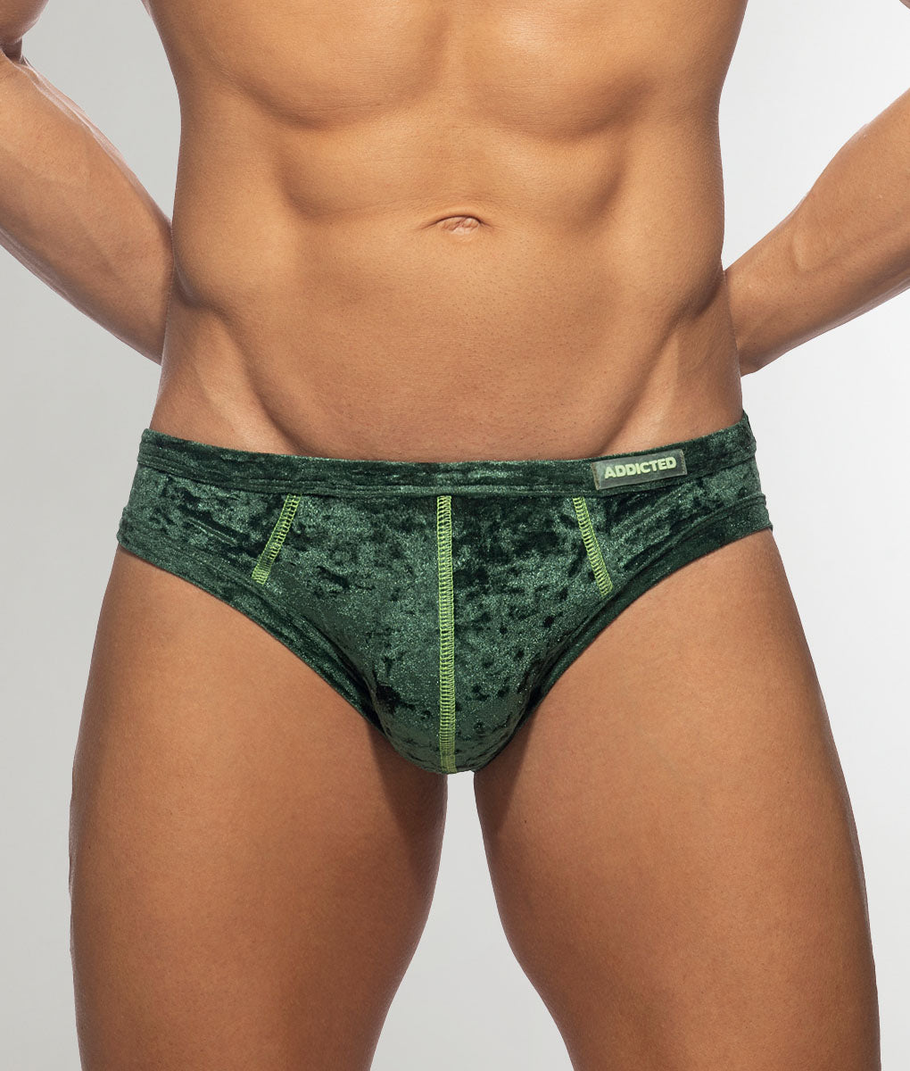 Addicted Velvet Shady Bikini Brief Green