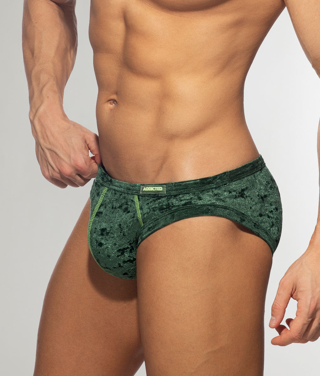 Addicted Velvet Shady Bikini Brief Green
