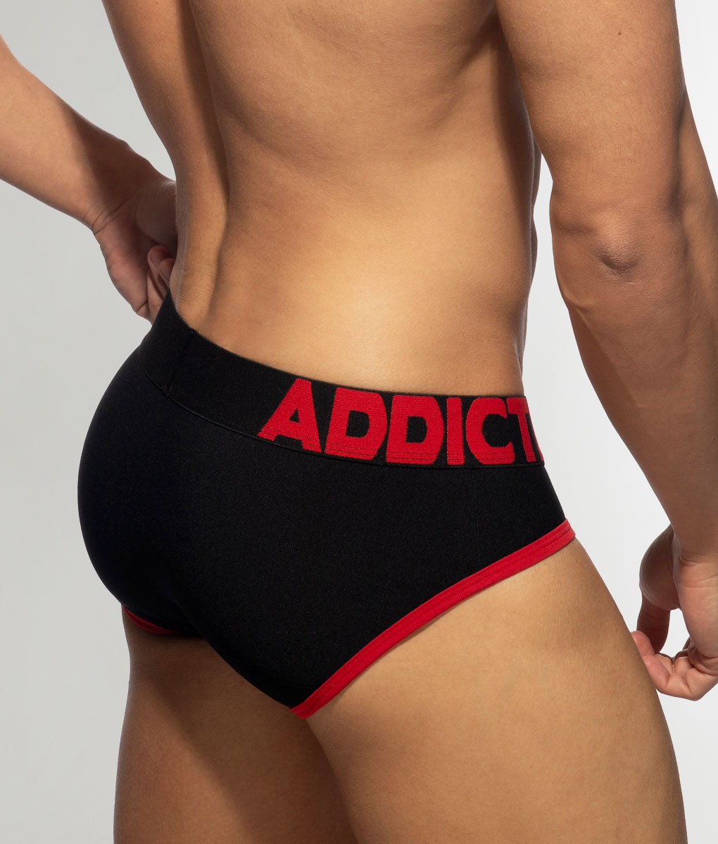 Addicted Tricolor Pique Brief Black