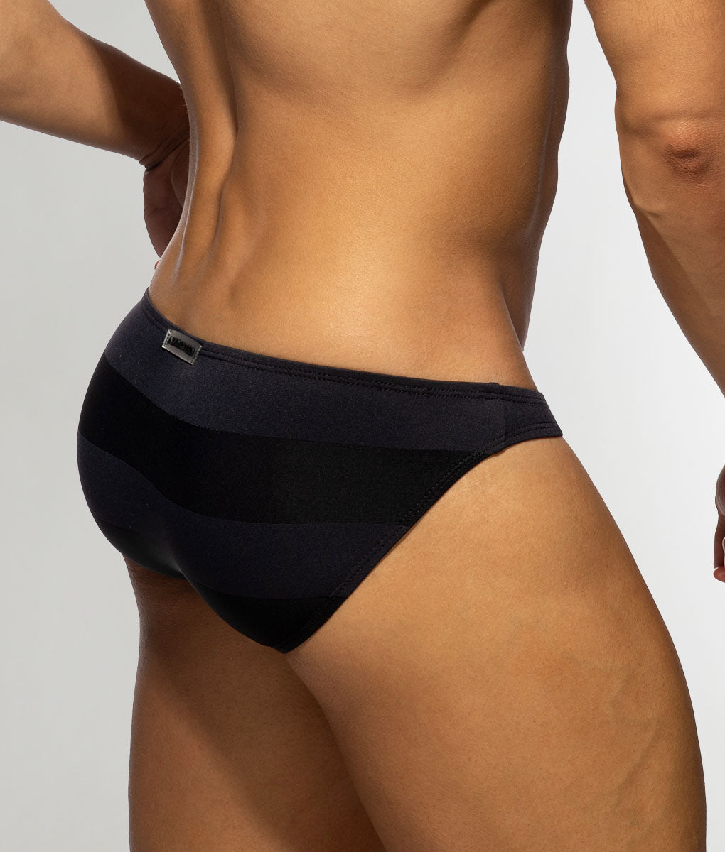 Addicted Thick Stripes Bikini Brief Black