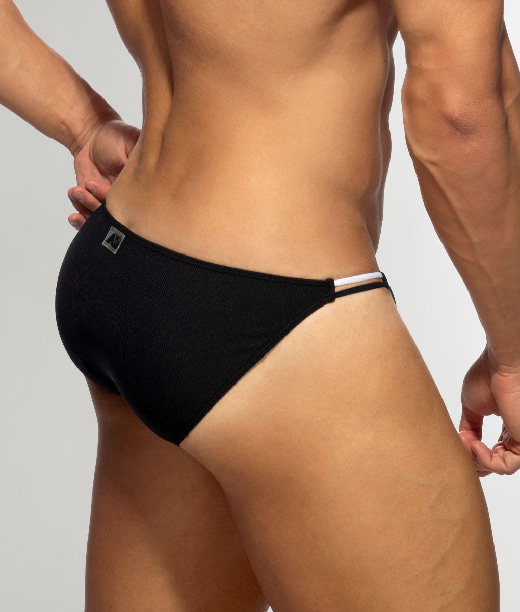 Addicted Sexy Rib Bikini Brief Black