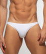 Addicted Snow White Rib Bikini Brief White - men's brief with supportive pouch, front view