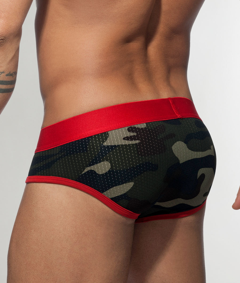 Addicted Camo Stripe Brief Red