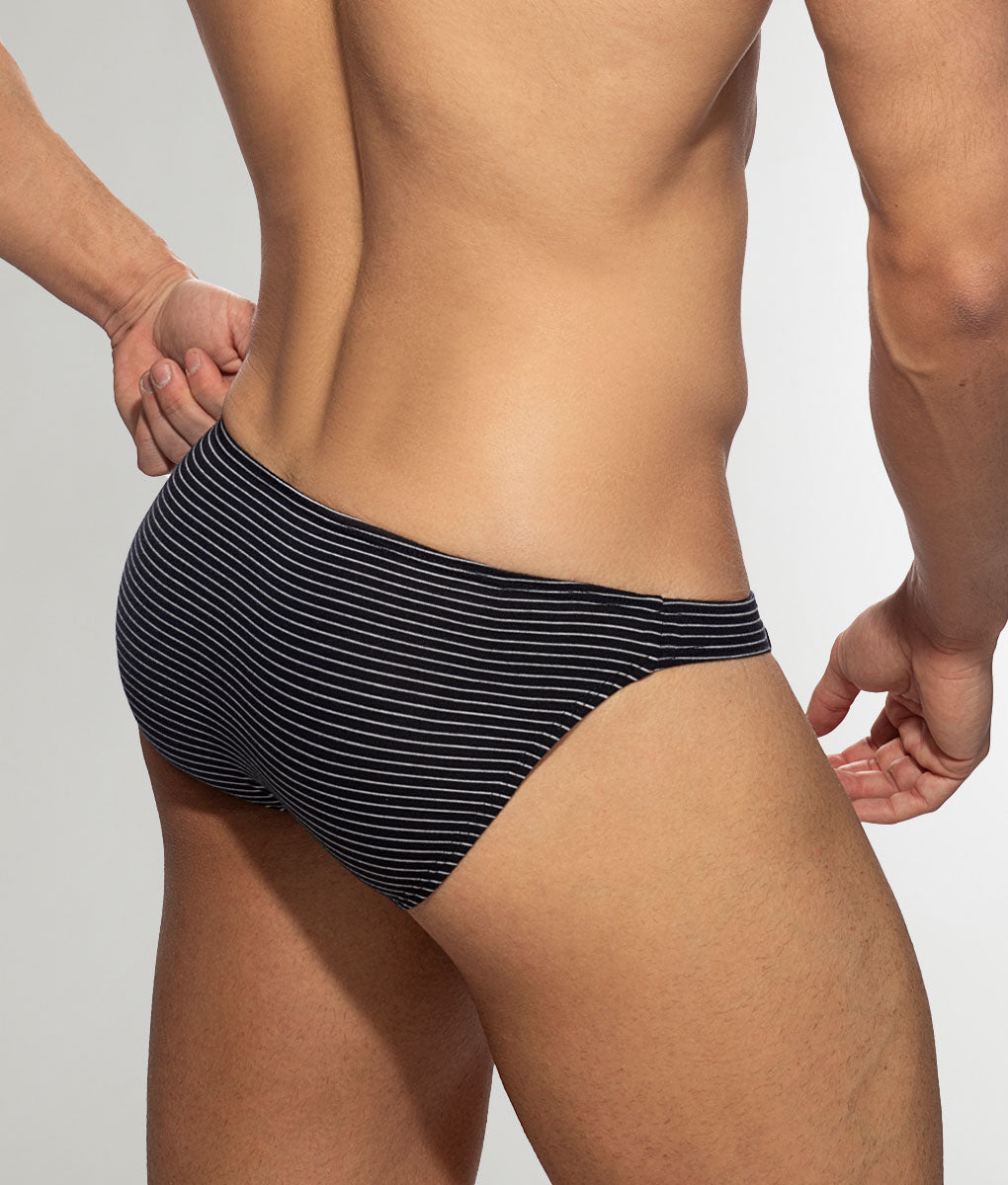 Addicted Sailor Mini Stripes Swim Brief Navy