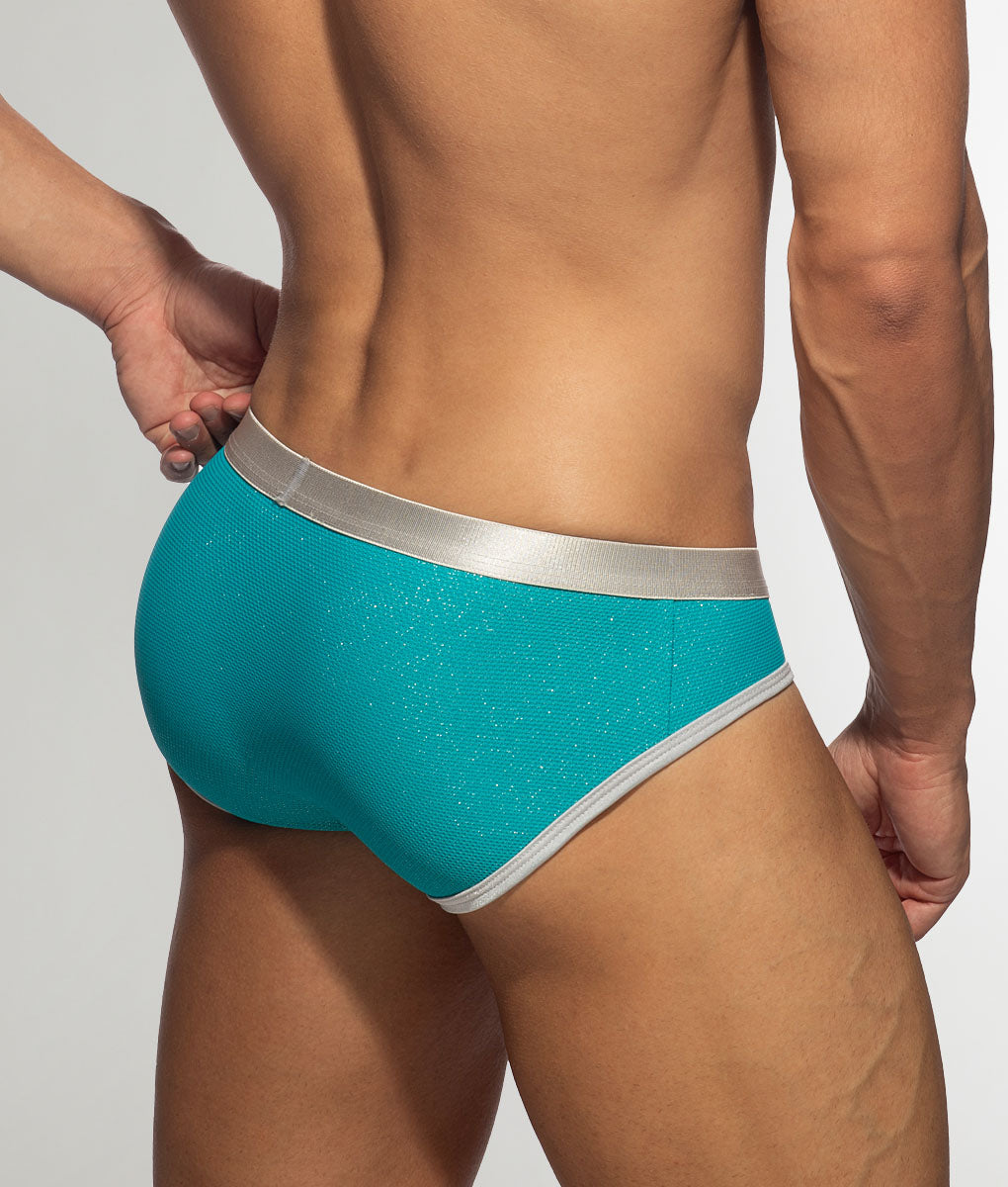 Addicted Shiny Pique Swimderwear Brief Turquoise