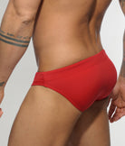 Addicted AD Swim Brief Red - men's swim brief with full coverage back design, back view
