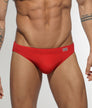 Addicted AD Swim Brief Red - men's swim brief with low-rise contoured support pouch and clean silhouette, front view