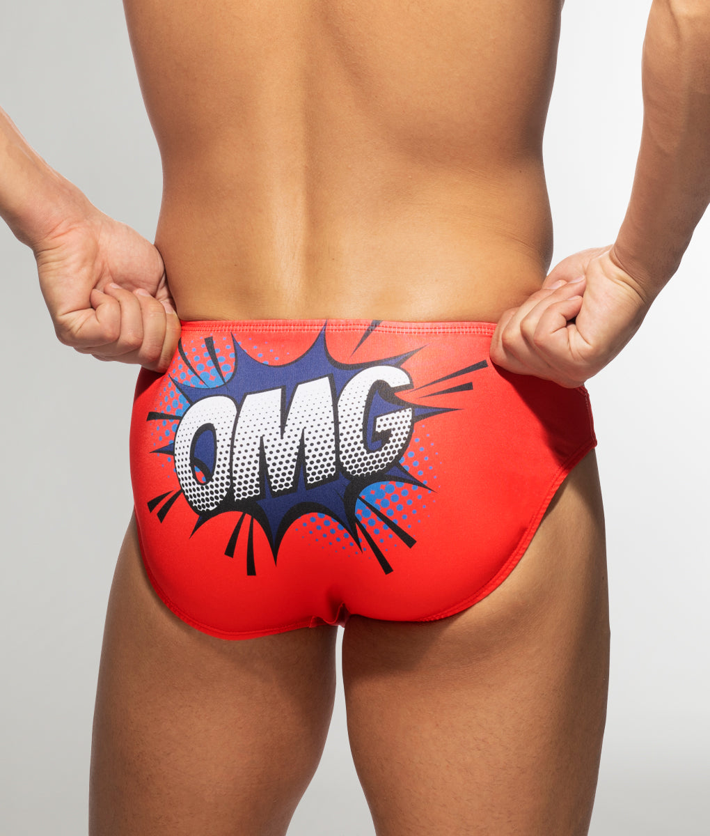 Addicted OMG Swim Brief Red