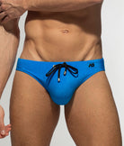 Addicted Pique Speedo Swim Brief Royal Blue - men's swim brief with pique-textured low-rise fit with contoured support pouch, front view