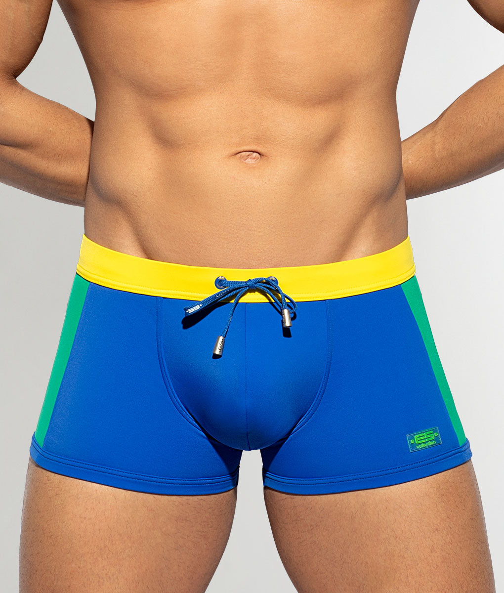 Addicted Flags Swim Trunk Royal-blue