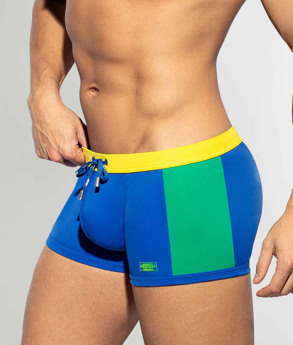 Addicted Flags Swim Trunk Royal-blue