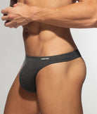 Addicted Cotton Thong Charcoal