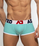 Addicted AD Pique Trunk Turquoise - men's trunk with supportive pouch, front view