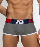 Addicted AD Pique Trunk Charcoal  - men's trunk with supportive pouch, front view
