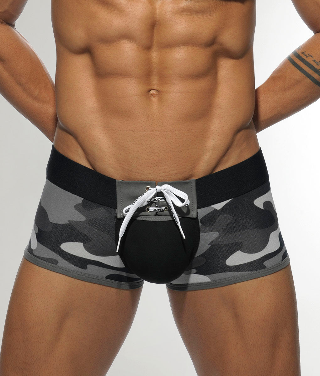 Addicted Tie-up Trunk Grey-camouflage