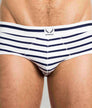 Bluebuck Nautical Brief White-navy-stripes