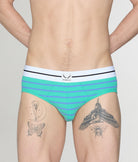 Bluebuck Nautical 25 Brief Mint-leaf-blue-yonder-stripes