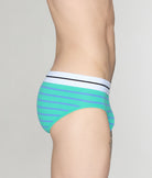 Bluebuck Nautical 25 Brief Mint-leaf-blue-yonder-stripes