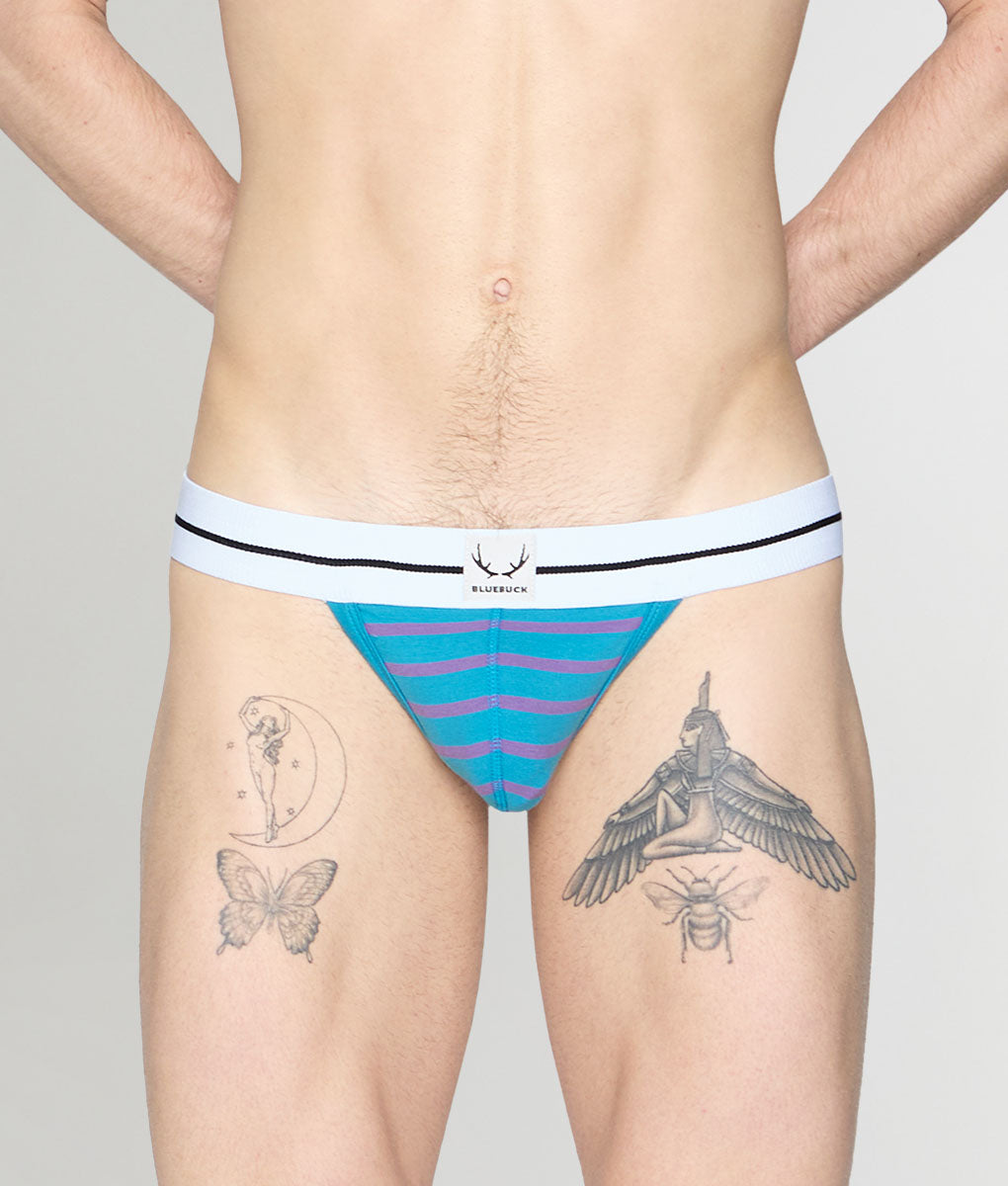 Bluebuck Nautical 25 Thong Mosaic-blue-deep-lavender