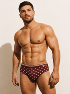 Reputation Swim Brief Sunga 02 Brown Polka Dots — men's swim brief back view sculpted silhouette
