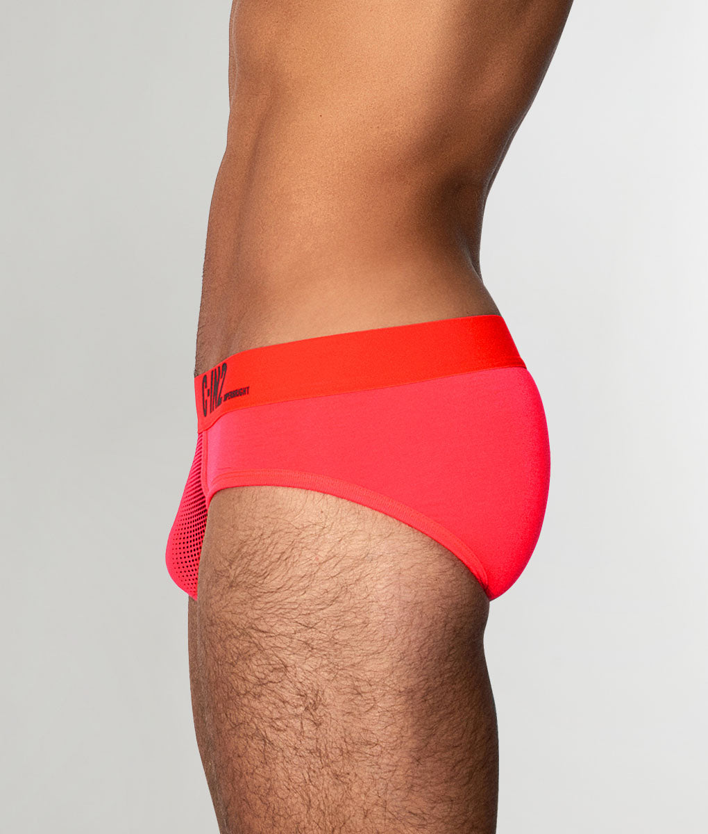 C-IN2 Super Bright Low Rise Neon Brief Neon-red